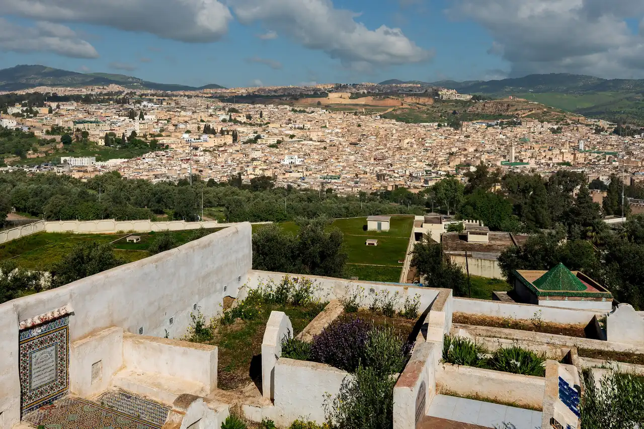 Panoramic view over the medina of Fes from the hills