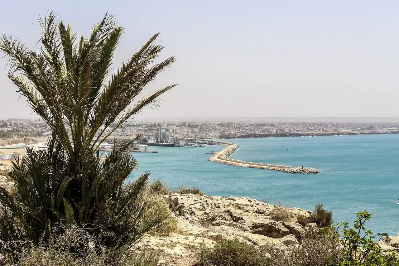 Safi harbour and Atlantic coastline seen from the cliffs