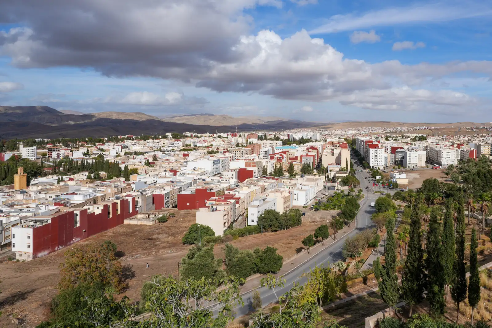 View over the town of Taza towards the hills